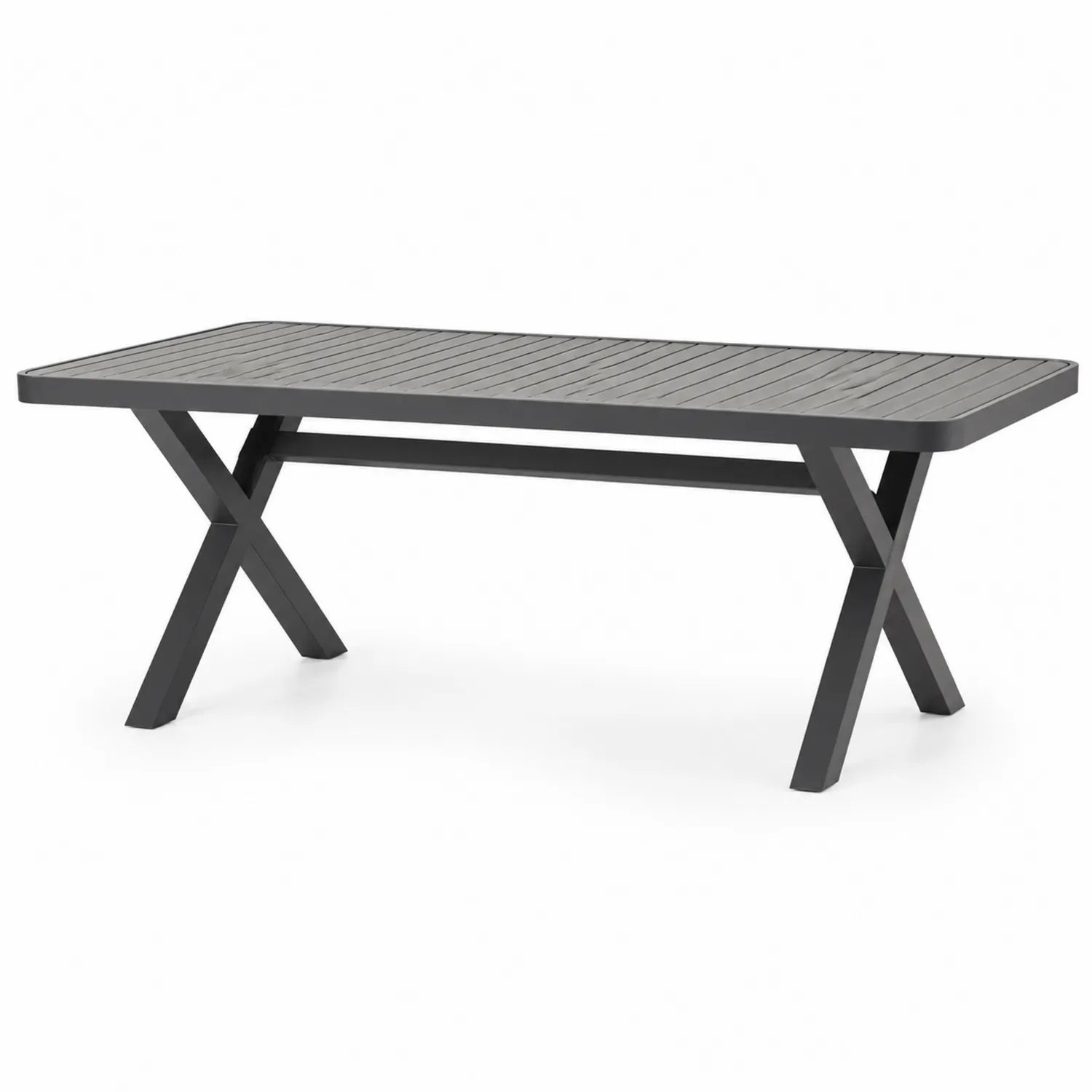 Stół ogrodowy prostokątny 200x100 cm aluminium szary