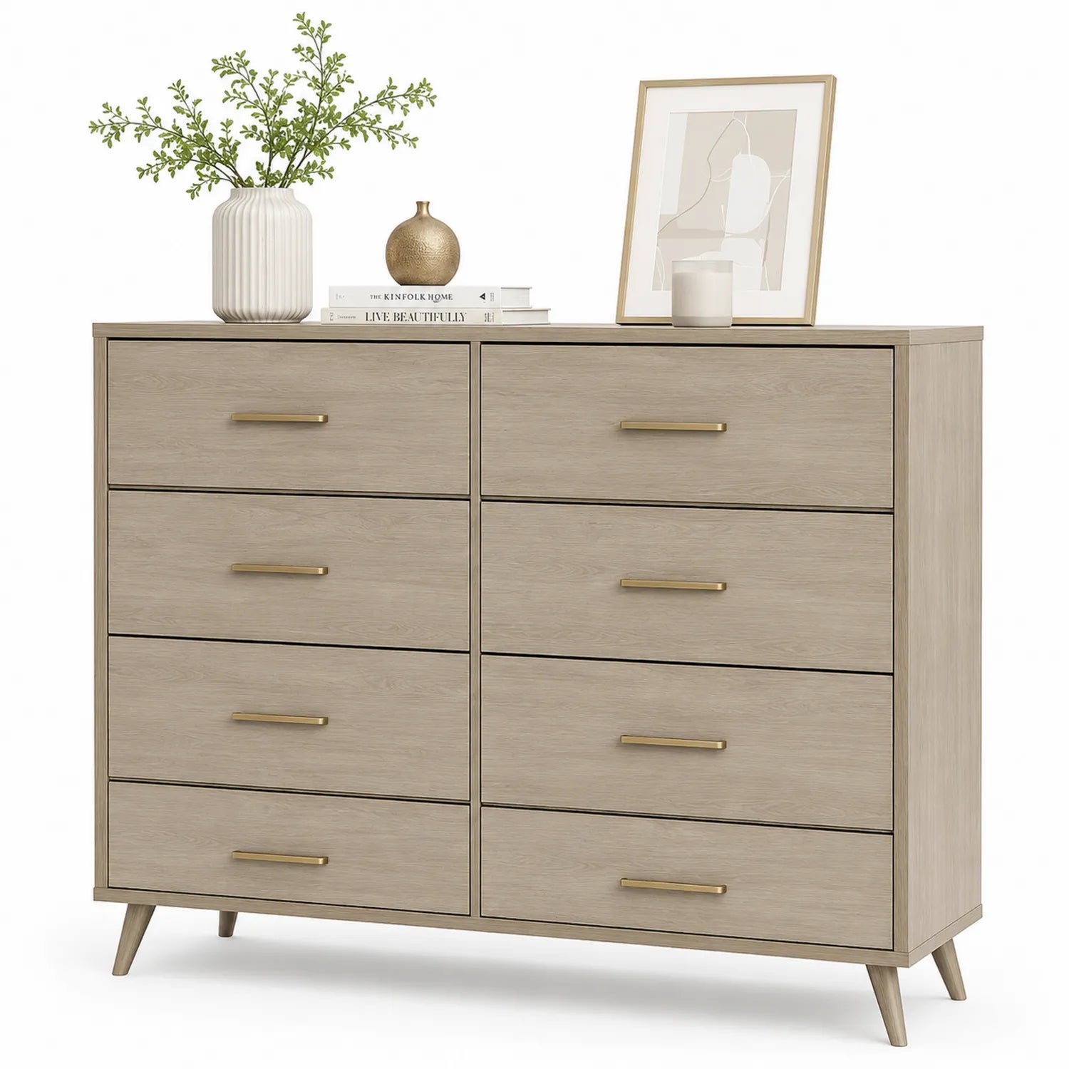 Komoda drewniana z 8 szufladami 120x40x90 cm