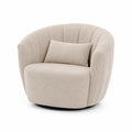 Fotel obrotowy z tkaniny bouclé Beżowy 80x80x70 cm