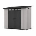 Domek ogrodowy z polipropylenu z oknami 250x320 cm Szary/Czarny