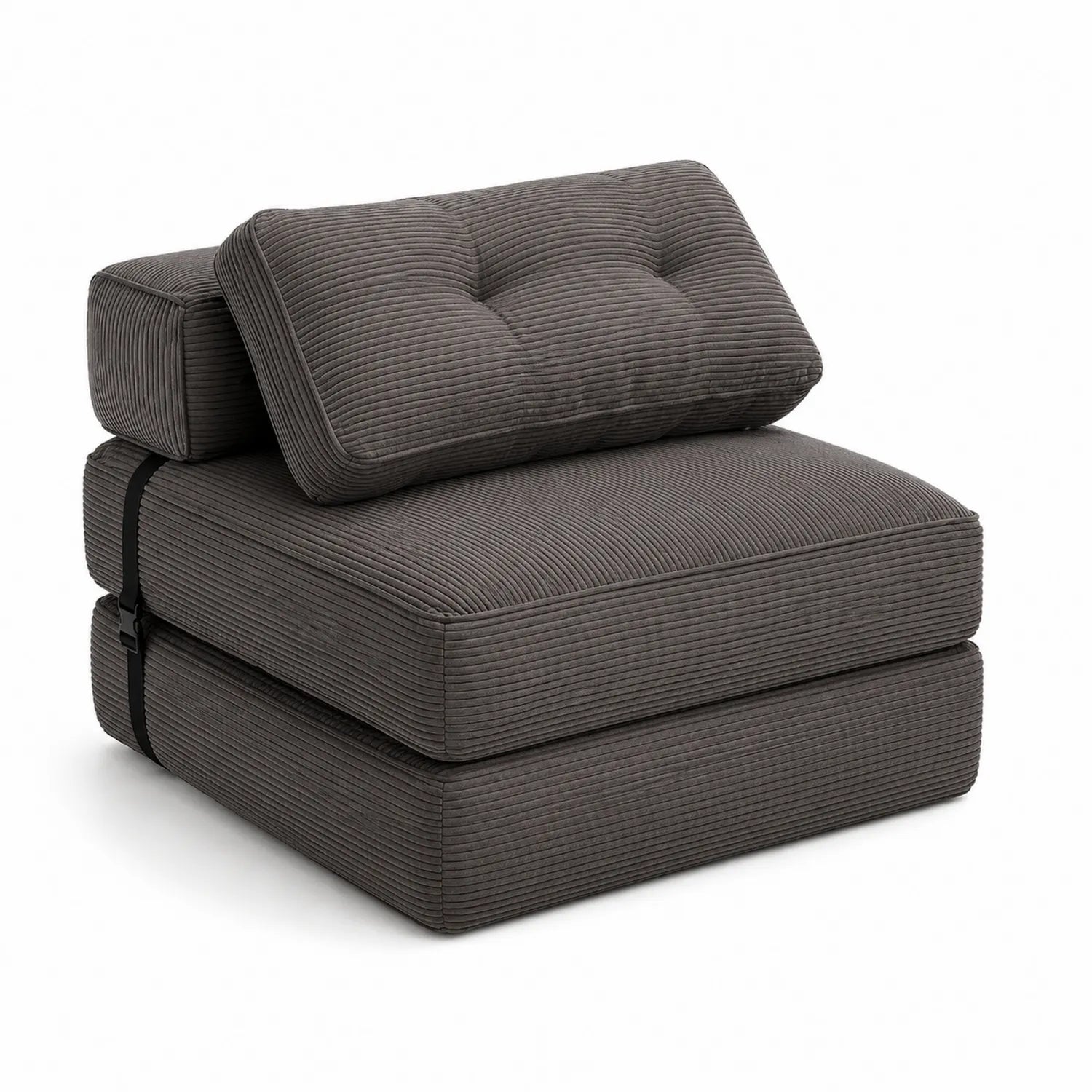 Sofa składana sztruks ciemnoszary 100x80x60 cm