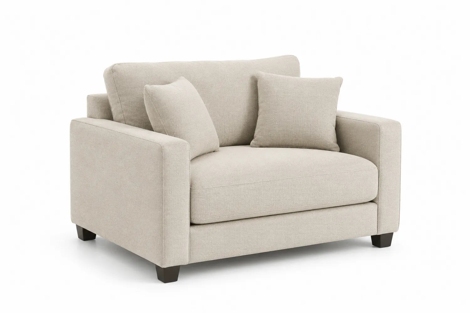 Sofa dwuosobowa z poliestru z 2 poduszkami Beżowy