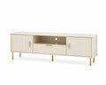 Szafka RTV z MDF i metalu 160x40x50 cm Kremowa