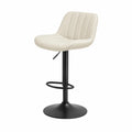 Hoker barowy regulowany, ekoskóra, Beżowy, siedzisko 60-80 cm