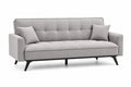 Sofa Rozkładana 3-osobowa Szara z Tkaniny z Metalowymi Nogami