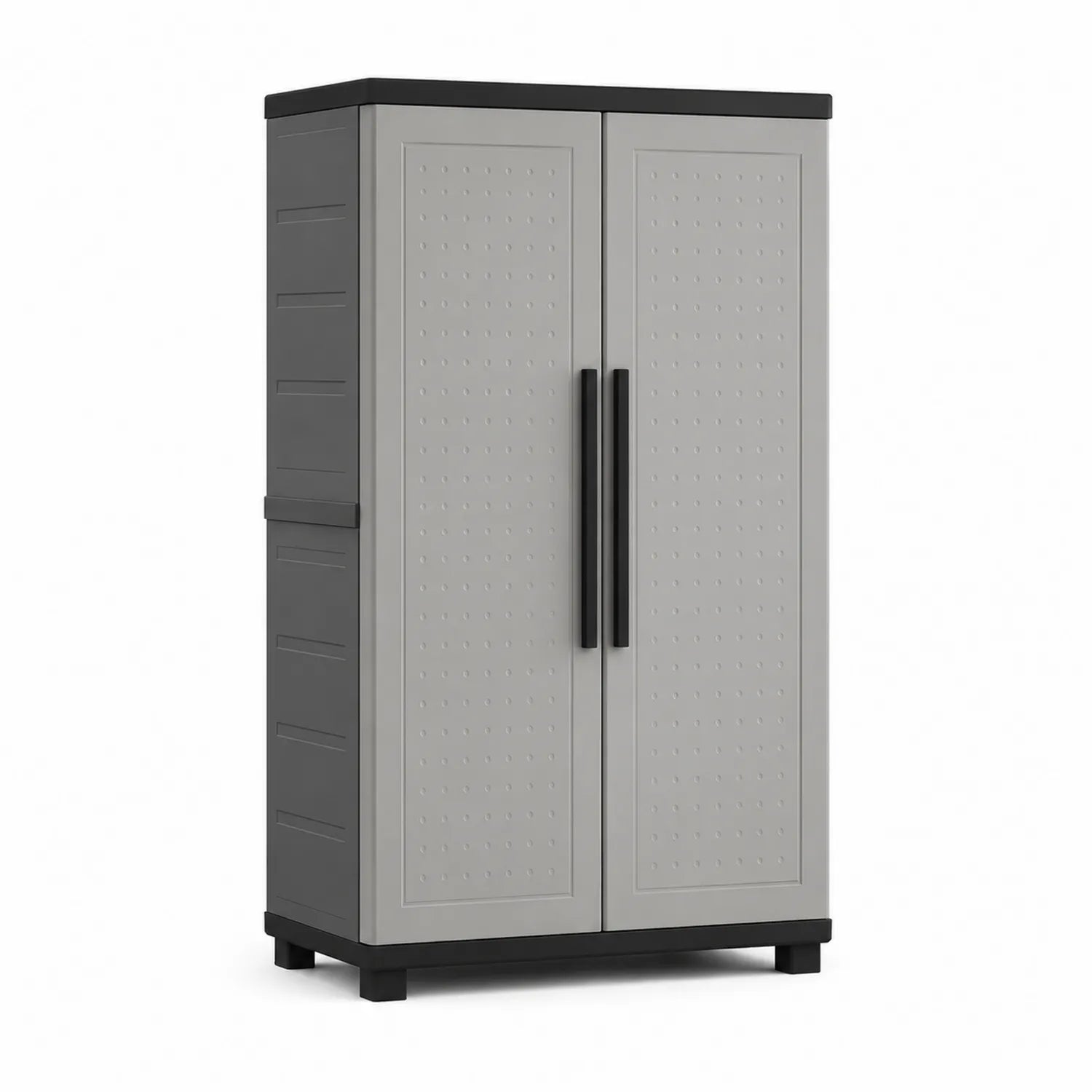 Szafa z tworzywa sztucznego dwudrzwiowa 173x65x45 cm Polipropylen Szaro-Czarna