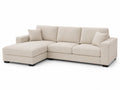Sofa narożna z szezlongiem, poliester, beżowa, 200x140x85 cm