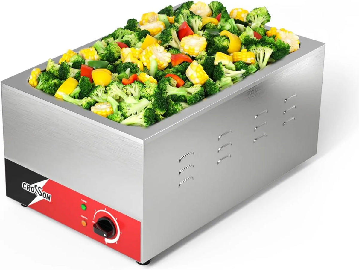 crosson, Naczynie kuchenne, 1200 W, 30 do 85°C, profesjonalny, 2 strefy temperaturowe, stal nierdzewna