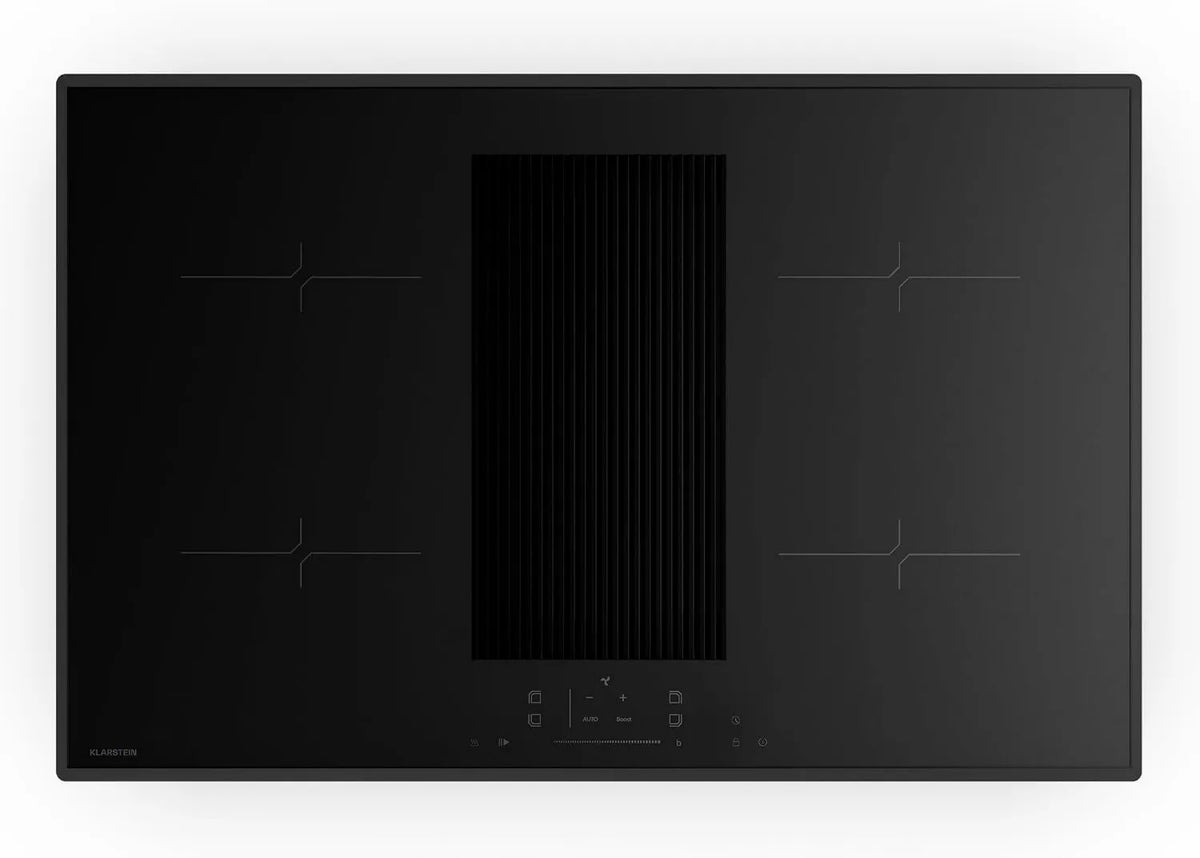 Klarstein płyta indukcyjna, 8400 W, 80 cm, 597 m³/h, timer, sterowanie dotykowe, Velaire kuchenka indukcyjna z wbudowanym okapem, 8400 W Boost