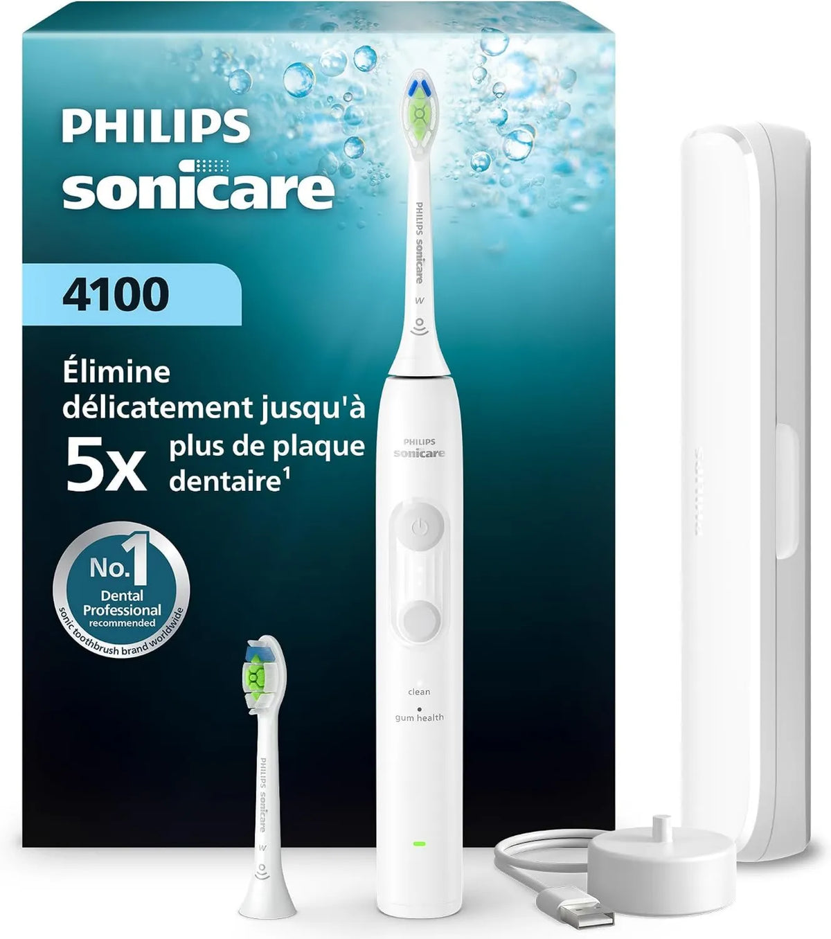 PHILIPS, HX4044 / 41 czujnik, szczoteczka do zębów, zegar, płyta IPS, biały HX4044/41