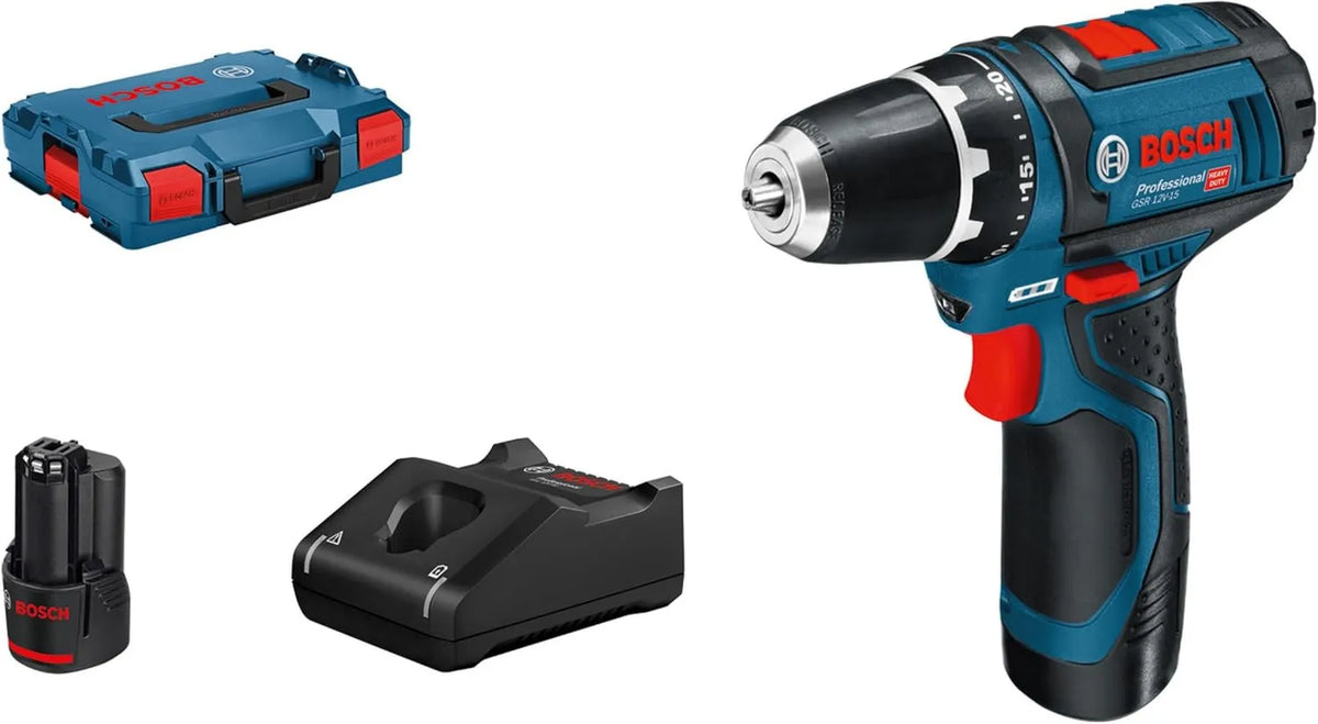 Bosch wiertarka, 2,0 Ah, zasilanie akumulatorowe, walizka L-BOXX