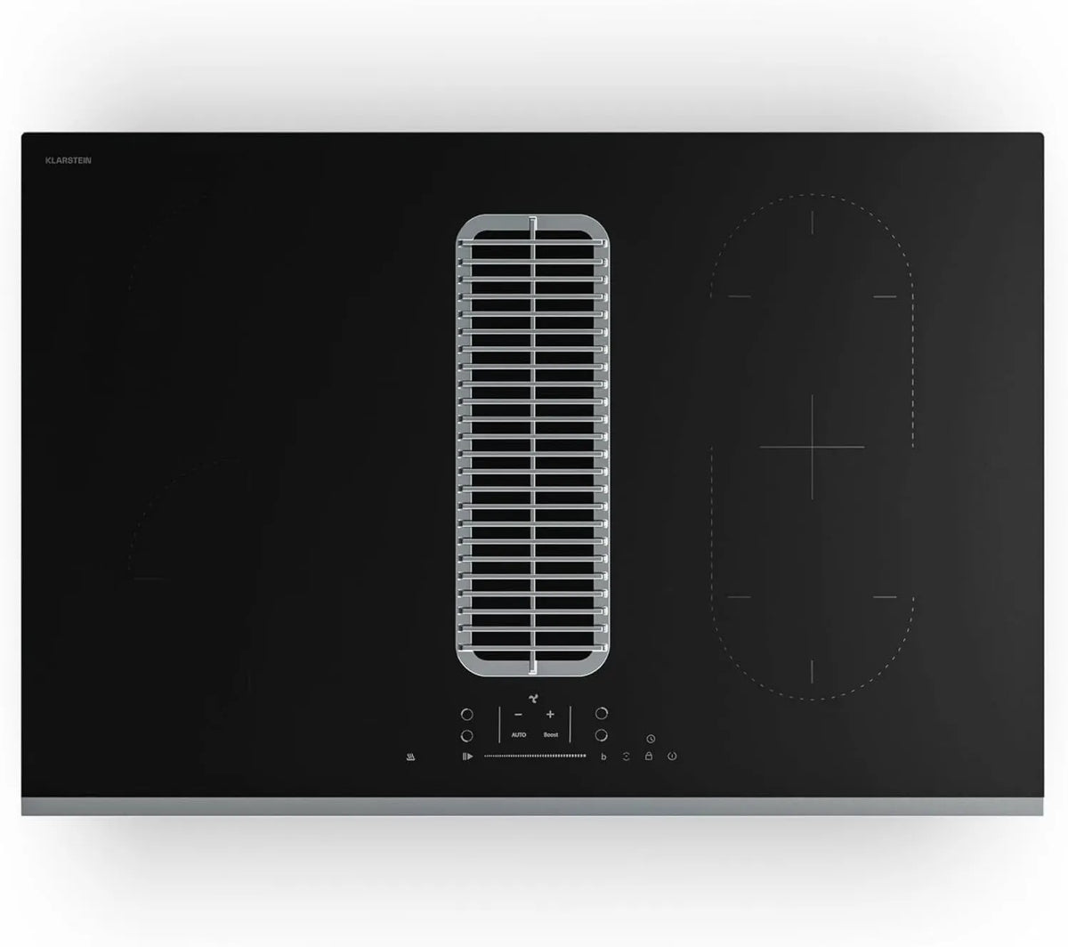 Klarstein płyta indukcyjna, 7400 W, 590 m³/h, 80 cm, timer, sterowanie dotykowe, Verosteel Płyta indukcyjna z wyciągiem, suwak dotykowy