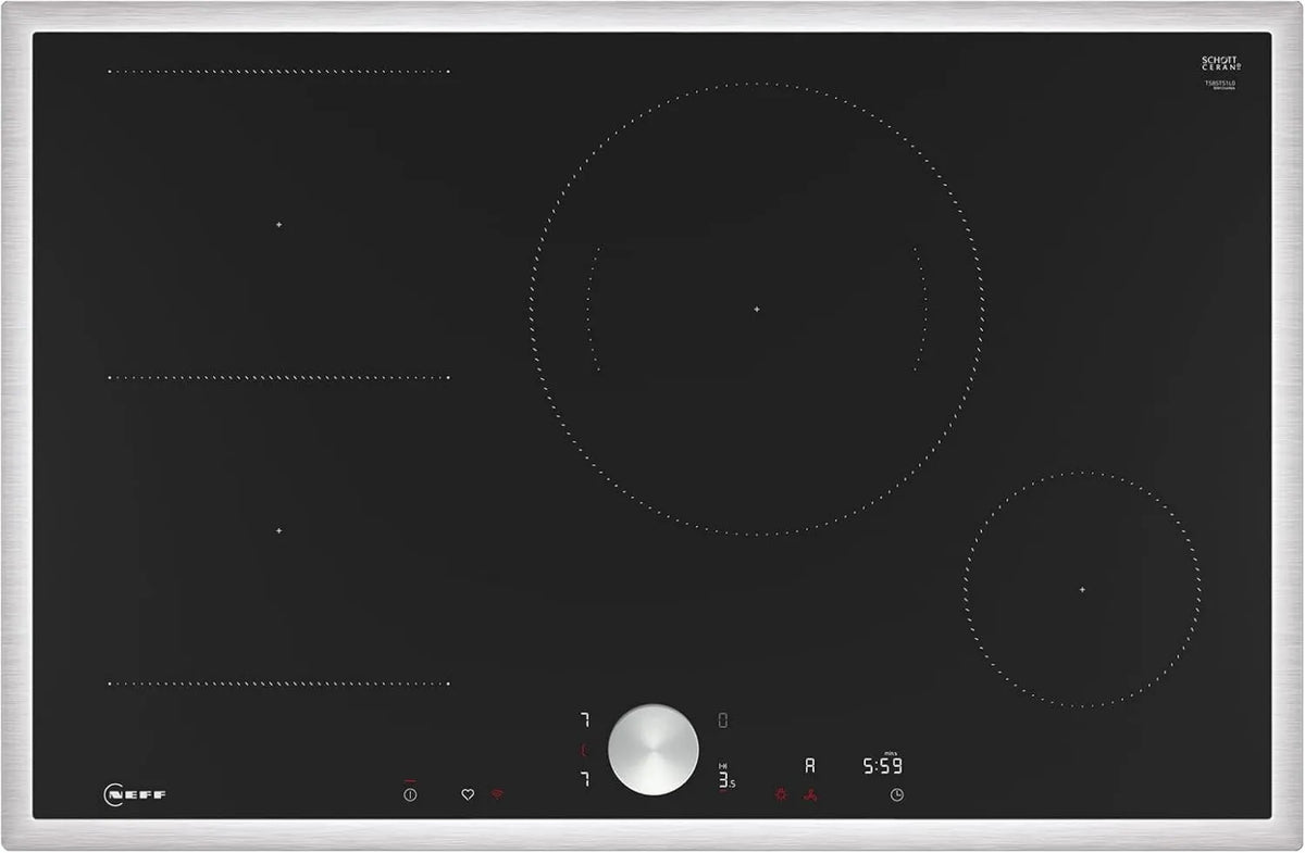 Neff płyta grzewcza, T58STS1 L0 Płyta indukcyjna, 80 cm, stół indukcyjny gotowania, stojak, Home Connect, Inteligentny kaptur Automatyczny, Witroceramiczny, Twist Pad