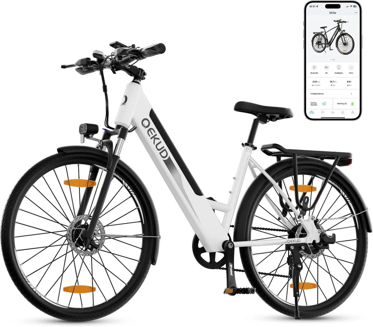 Rower elektryczny, 12,5 Ah, 250 W, e-City z akumulatorem litowo-jonowym 36 V, zasięg do 100 km w trybie hybrydowym, 27,5'