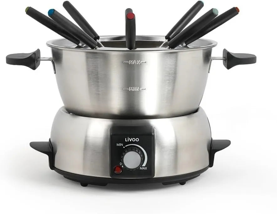 Livoo, Akcesoria do aparatury do fondue DOC263, 1.8 l, 1000 W, szarej, Elektrycznej, 8 osób
