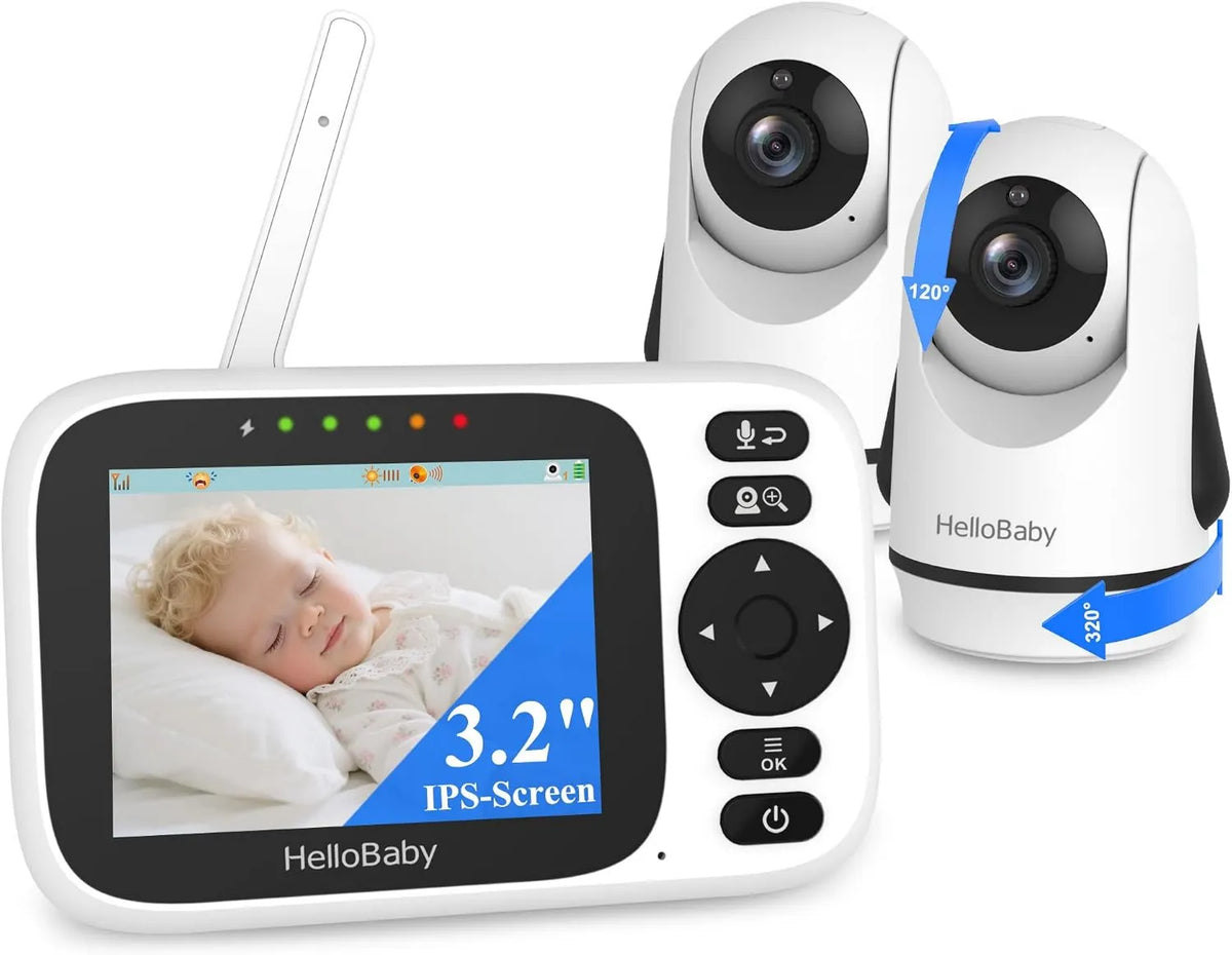 HelloBaby, Monitor, WiFi, płyta IPS, 1000- metrowe połączenie bezprzewodowe, 3, 2- calowy wyświetlacz IPS, bez WiFi