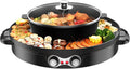 Grill elektryczny, 2200 W, funkcja grilla, duży garnek elektryczny z niezależną regulacją temperatury, praktyczny grill 2 w 1