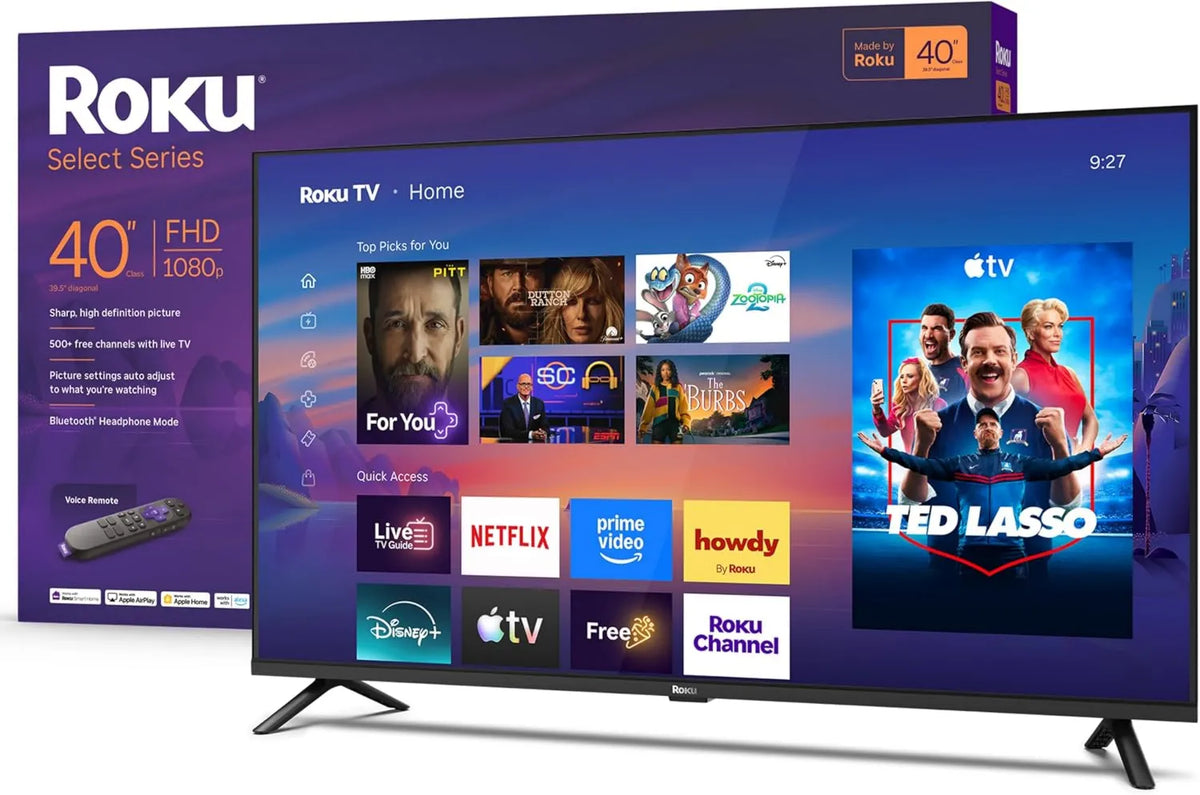 Roku telewizor, Smart TV 1080p, 40 cali, TV, WiFi, Bluetooth, Full HD, 2026, Smart TV, z Wi-Fi, z kontrolą głosu, płaski ekran, Sport i