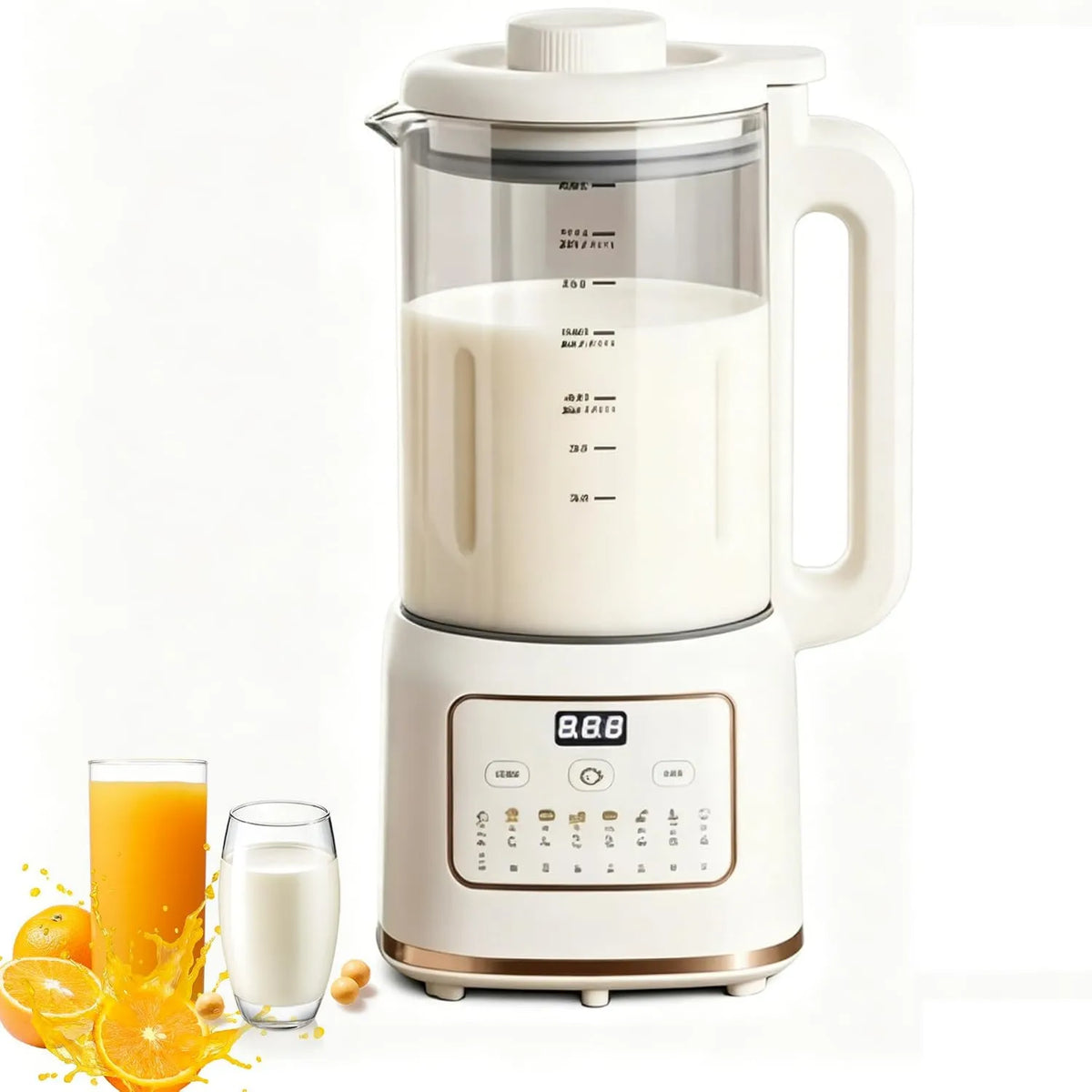 Generic spieniacz do mleka, Mikser, 1.5 l, 7 programów, zegar, ciepłe trzymanie, cichy, 31, 000 Tr / min, 48 Blades, 1.5 l Wegetalna maszyna do mleka, Silencer