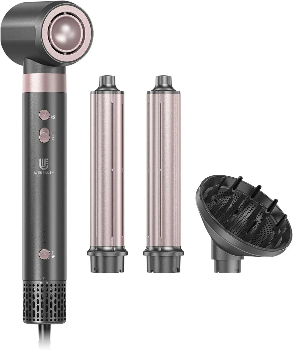 webeauty, Diffuser, Air Styler 4 w 1, Suszarka do włosów żelaznych wyposażona w klamry