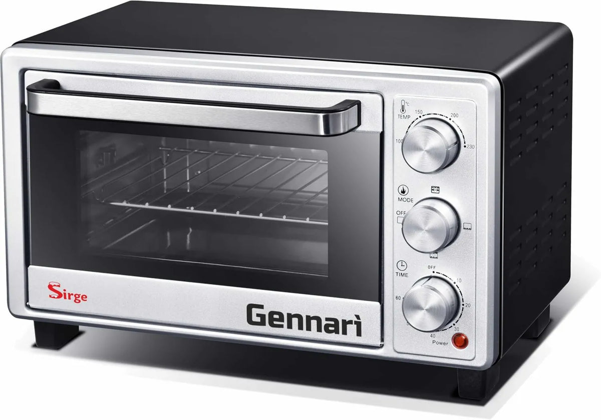 Sirge mini piekarnik, Piec elektryczny, 16 l, 1400 W, 5 programów, minutnik, grill, zegar 60 min, 5 funkcji gotowania, pojemność 16 l, taca opróżniająca i kolektor