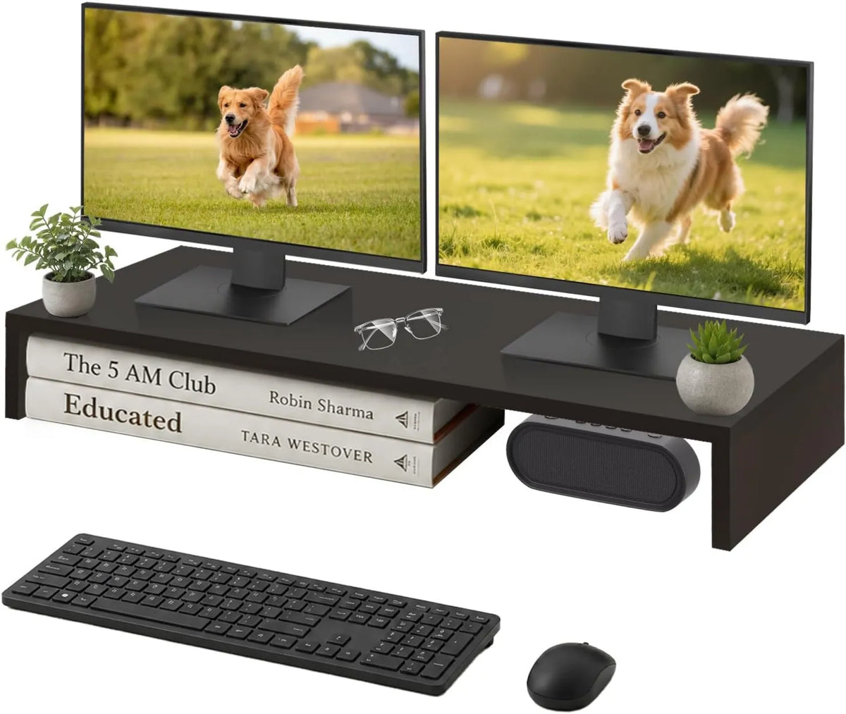 Awhtixbo, Monitor, 90 x 30 x 15 cm, przenośny, ekran PC, czarny, ładowanie do 20 kg, nadaje się do PC