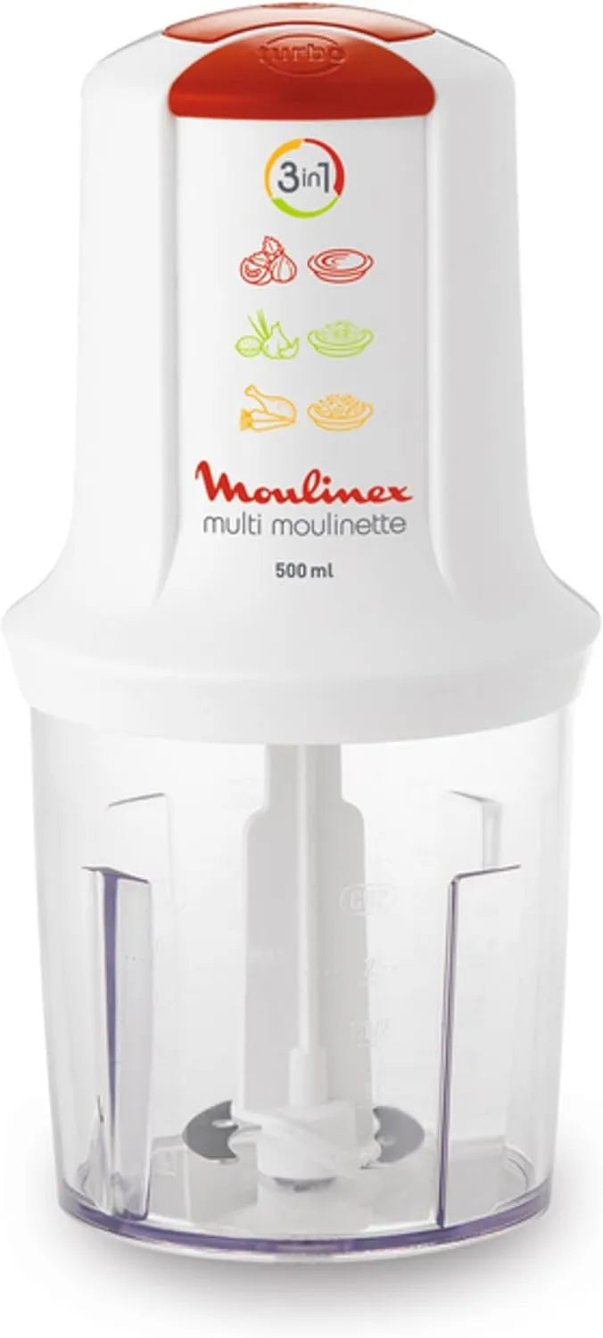 Moulinex, 3in1 AT710110, 3in1 0, 500 w biały, minishaker 0, 0, 5 l 3en1