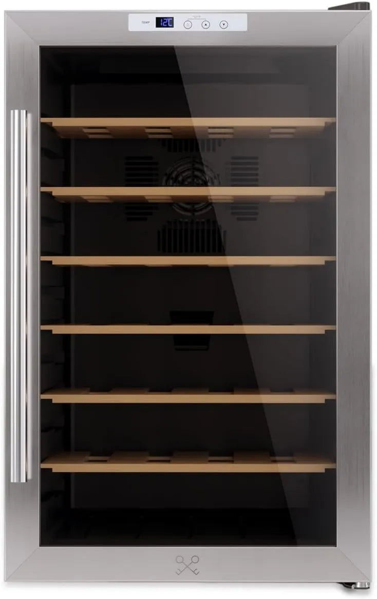 LES PETITS CHAMPS, Piwnica elektryczna do wina CAVC28, 70 l, 28 butelek, 11 do 18°C, LED, 6 półek, UV, chłodzenie termoelektryczne, Elegancki projekt