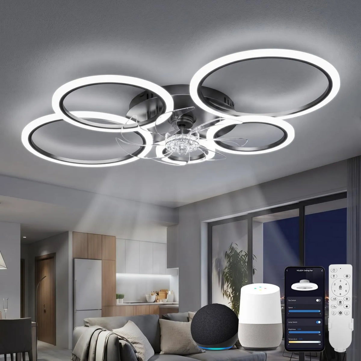 ycwdcz, Google wentylator, Cichy, Asystent Google, Alexa i Siri, Silnik DC