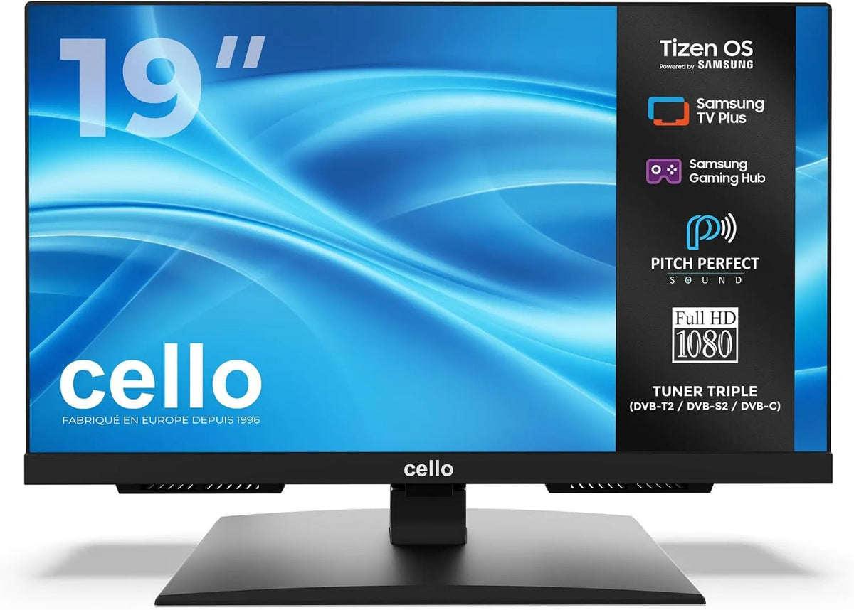 Cello, Samsung C1926TZH Smart TV, 19 cali, TV, Tizen OS, potrójny tuner DVB- T2, S2, Bluetooth, Gier Hub, Son Pitch Perfect DVB-T2