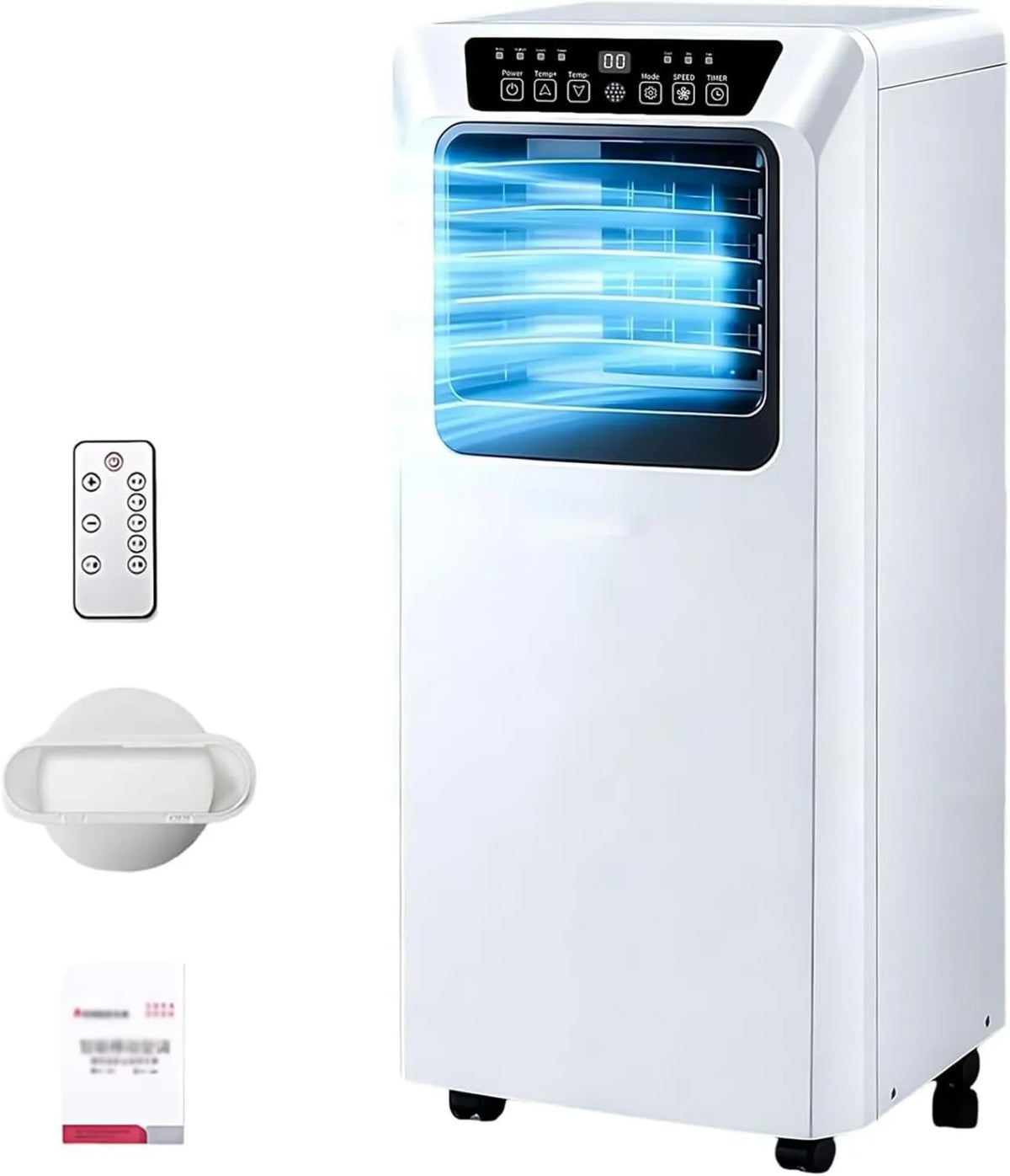 WIANQIAN klimatyzator przenośny, Klimatyzator 9000BTU, 33 × 28 × 68 cm, pilot 9000BTU, Klimatyzator 7000 / 9000 BTU, Obie moce mają ten sam kompaktowy format dla