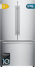 Cecotec lodówka, Bolero CoolMarket FD, 436 l, 183 x 83, 6 cm, bez mróz, Inwerter, stal nierdzewna, Francuskie drzwi nierdzewny