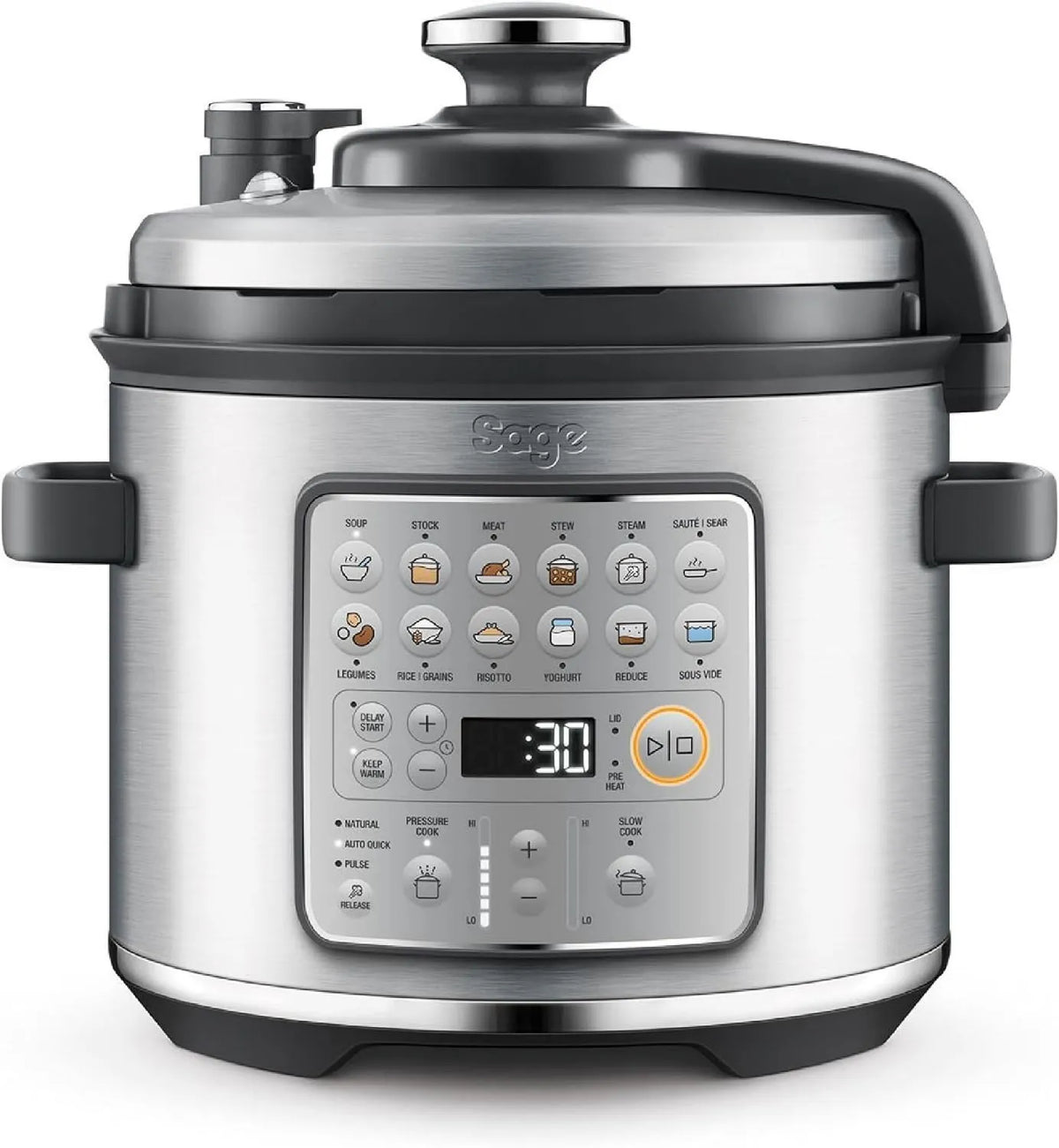 Sage, Dishwayer, 6 l, para, Stal nierdzewna, Bezpieczeństwo 3 Ślady; Gotowanie pod ciśnieniem, 14 Skróty, para i Yaourt