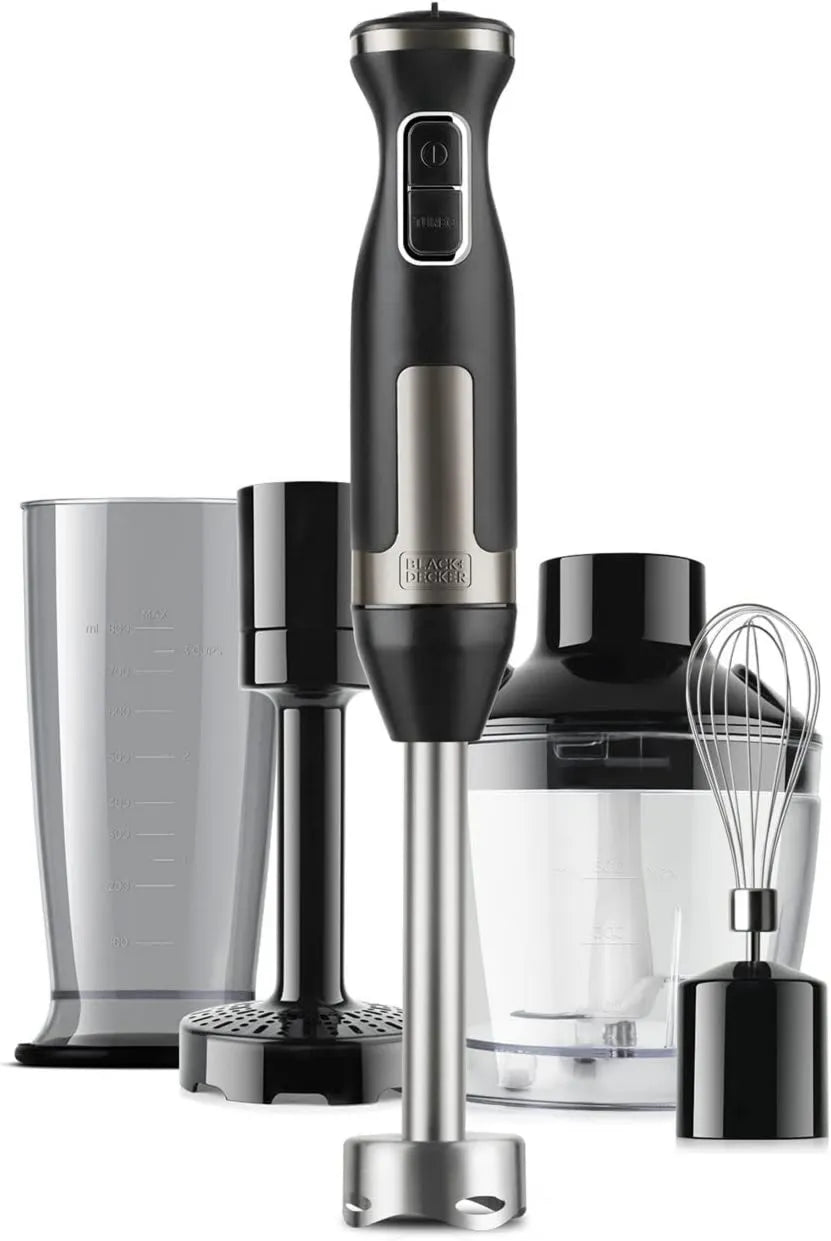 BLACK+DECKER blender ręczny, czarny+DECKER czarny+DECKER czarny+DECKER czarny+DECKER Czarny + Decker BXHBA1500E Blender, 1500 W, czarny i stal nierdzewna Ścieżka do palców, czarny, 20 prędkości + Turbo