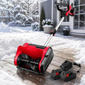 moupeaktain, Elektryczny odśnieżanie, Tarasy, 2 Baterie 4.0 Ah, Szerokość 30 Cm, Snowshoe Without Wire przy 2200 Tr / Min Aby zmniejszyć siłę na trotters