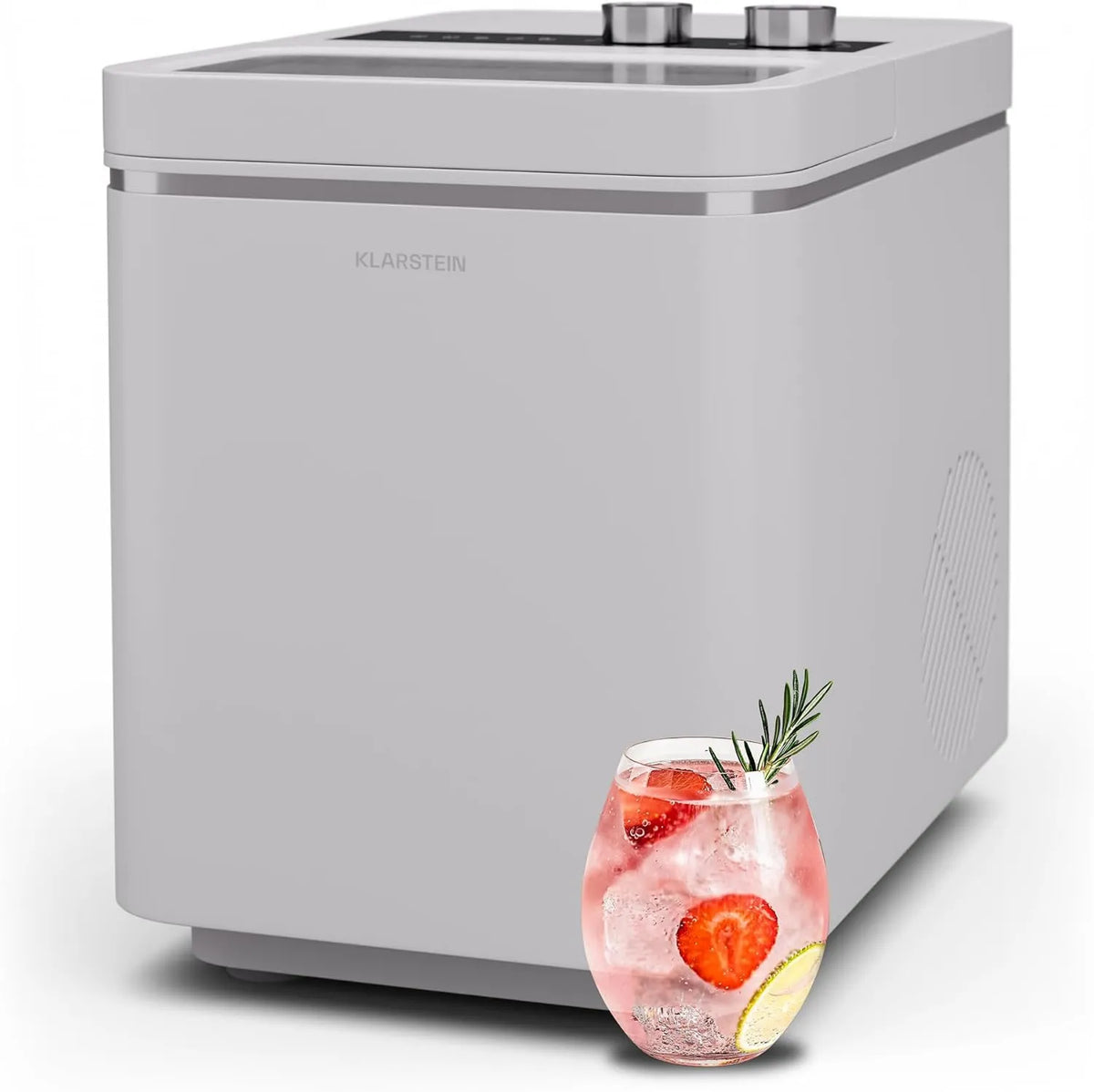 KLARSTEIN kostkarka do lodu, kg / 24, 150 W, biały, 12 h, 2 rozmiary, kostki lodu w 6 min kg/24