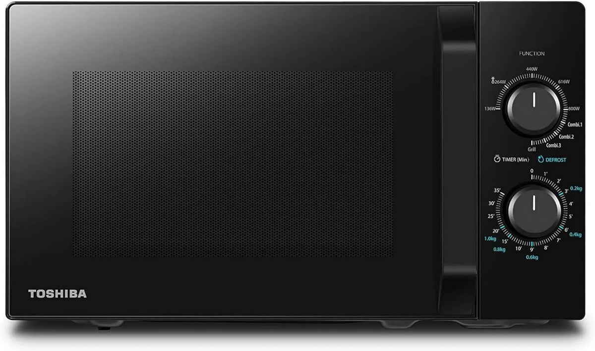 Toshiba, MW2-MG20PF 800 W / 1000 W kuchenka mikrofalowa, 20 l, 800 / 1000 W, Grill, mikrofalówka, czarny, GE, 9 poziomów mocy, Żarówka LED 800 W/1000 W