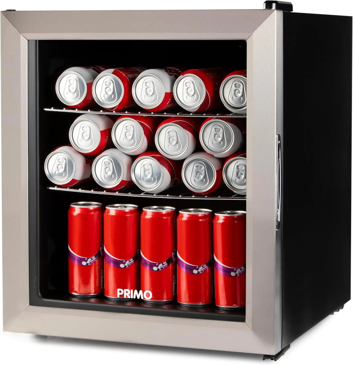 PRIMO minilodówka, PR194BC lodówka napojami - Minibar - Mini lodówka - Drzwi, 46 l, freestanding, szkło, czarny, minibar