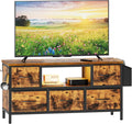 Dripex, Szafka TV Niska do telewizora do 43 'z 5 szufladami, 43 cali, 100 x 35 x 50 cm, oświetlenie LED, przemysłowe