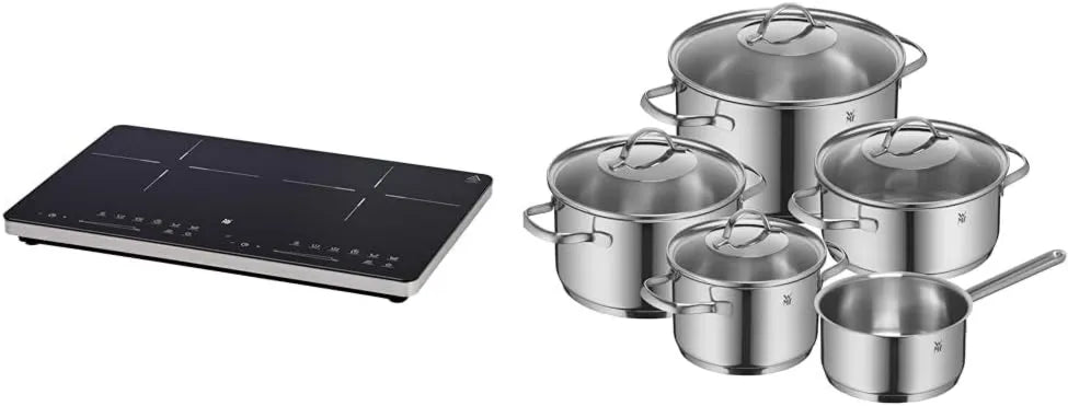 WMF płyta indukcyjna, 3500 W, 28 cm, timer, sterowanie dotykowe, Kult X podwójna płyta indukcyjna, 2 strefy gotowania, wyświetlacz dotykowy